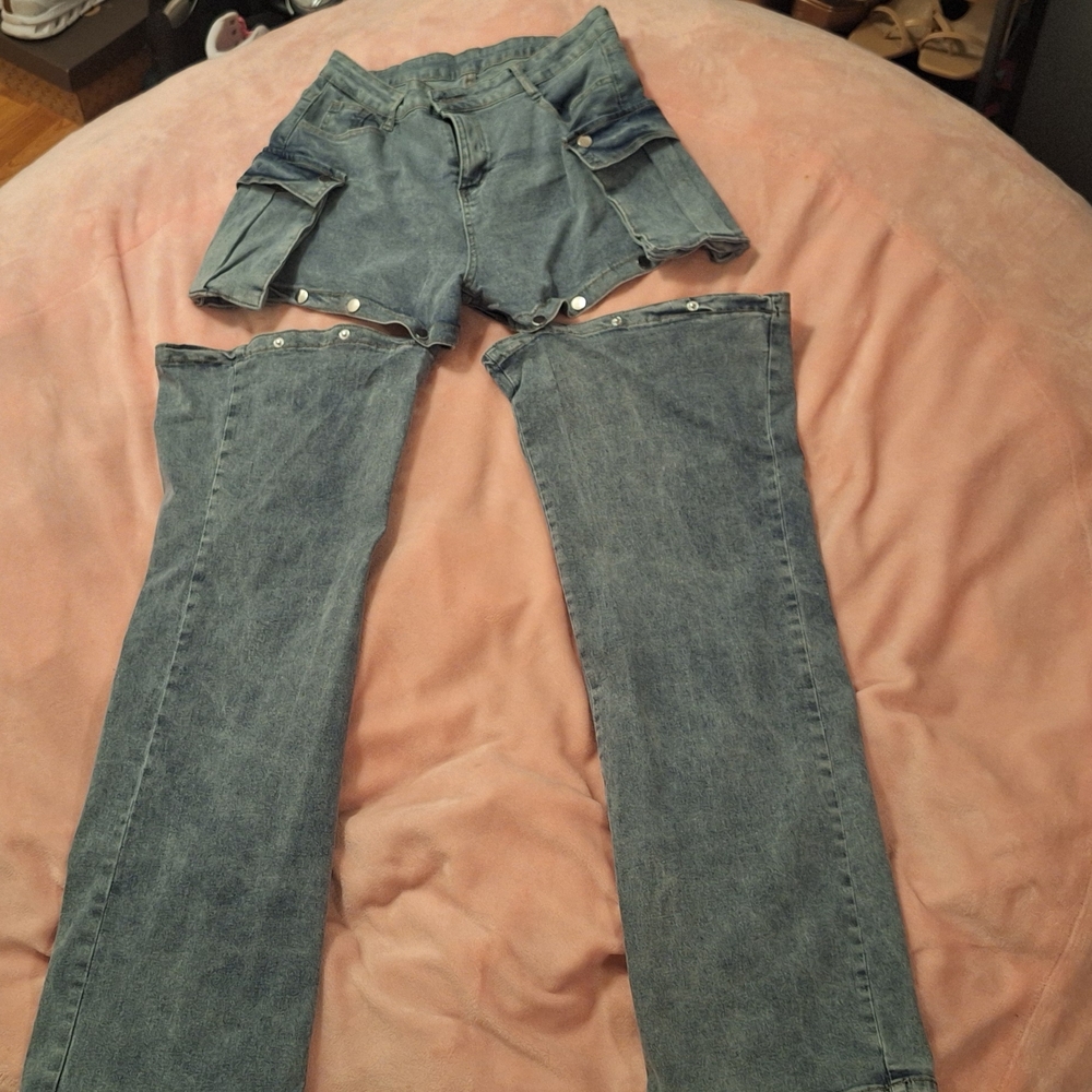 Women's Blue Convertible Jeans